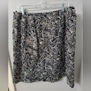 Talbots Black and White A-Line Skirt